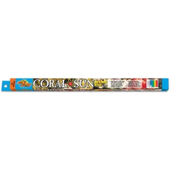 Zoo Med Zoo MedAquatrol Coral Sun Actinic 420 Coral T8 Bulb 24 In 026 lbs ZM05524